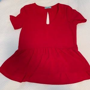 Open Back Peplum Blouse